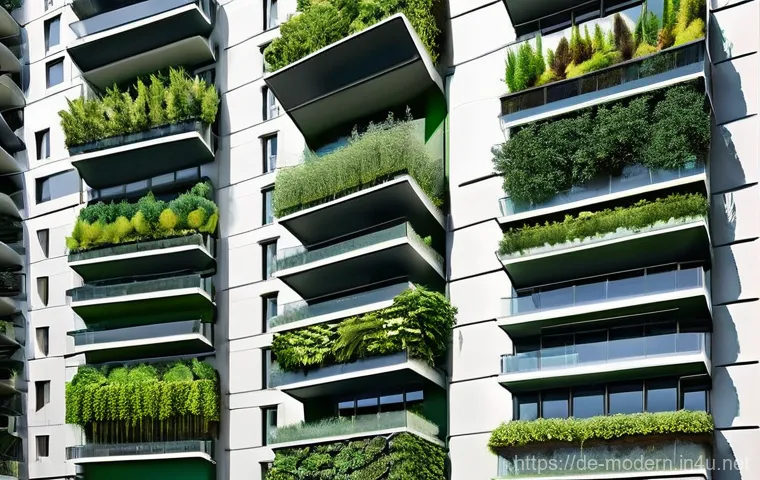 현대건축물 초고층 건물 공법 - **Prompt 1: Green Giants - The Vertical Forest Skyscraper**
    "A stunning, modern skyscraper in a ...