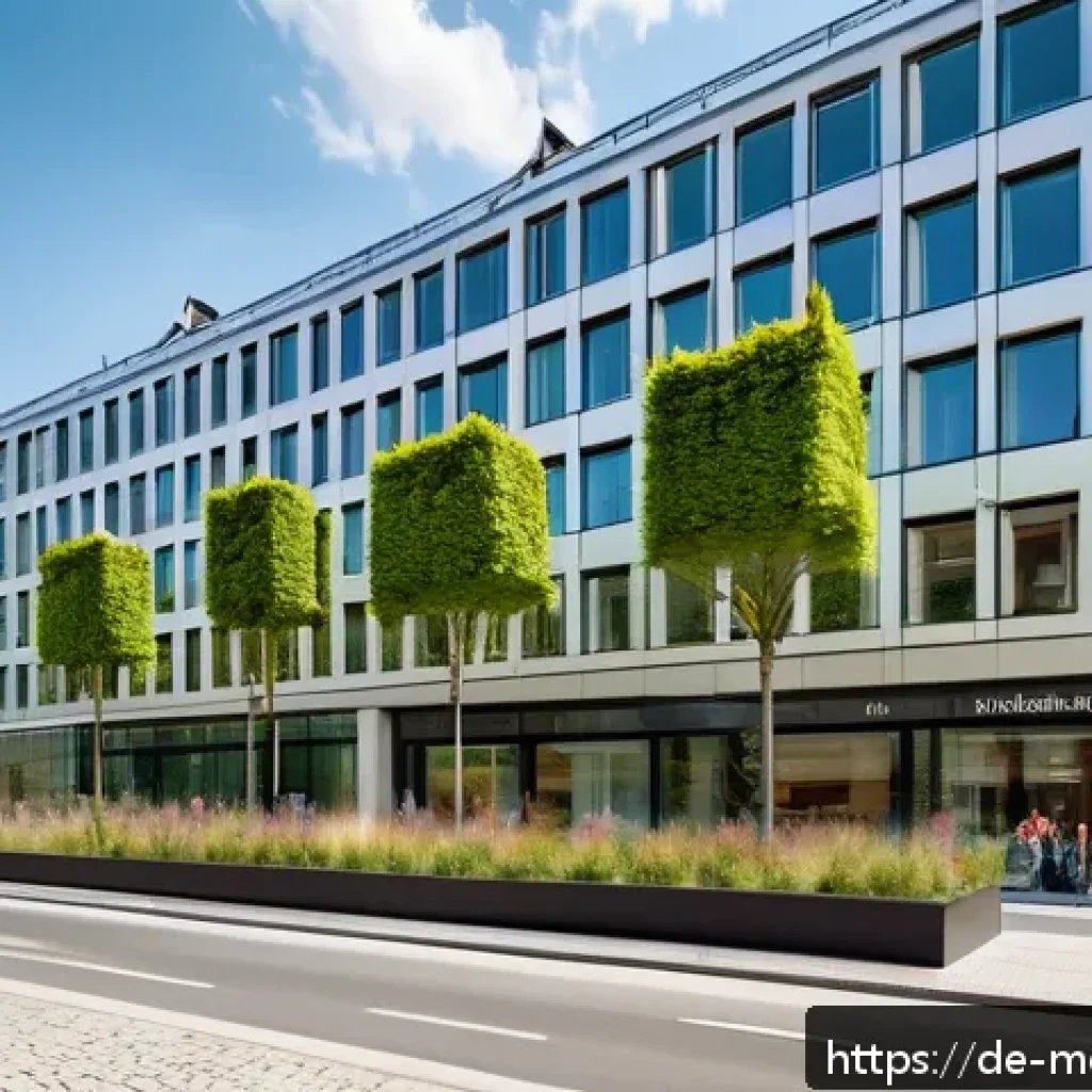 현대건축물 전통 건축과 융합 - A vibrant urban streetscape in Munich blending historic Bavarian architecture with modern glass and ...